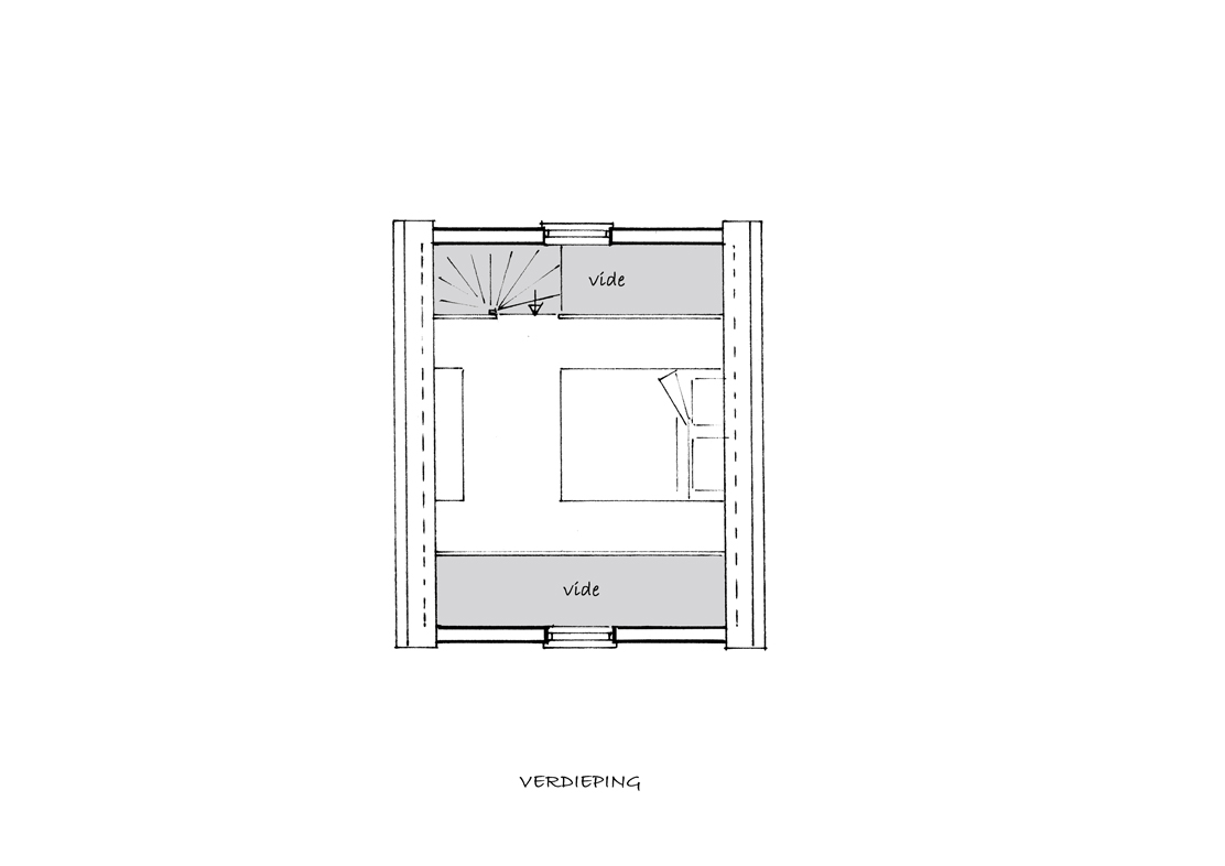 Bouwtekening eerste verdieping